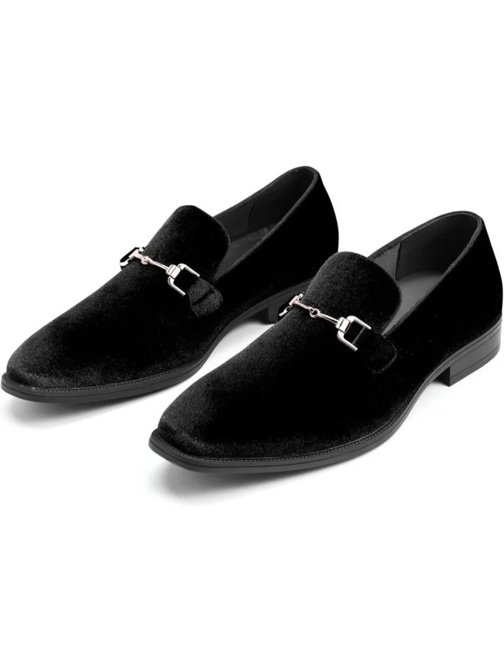 Men's Black Velvet Business Party Prom Formal Dress Shoes Loafers